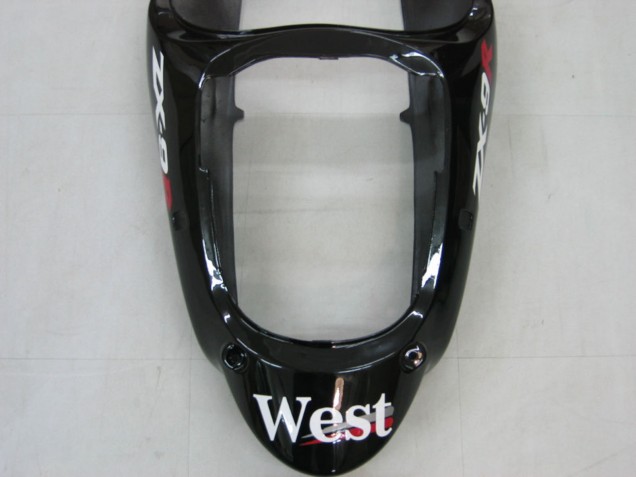 Carenados Moto Kawasaki ZX9R 2000-2001 - Negro Brillante Blanco West