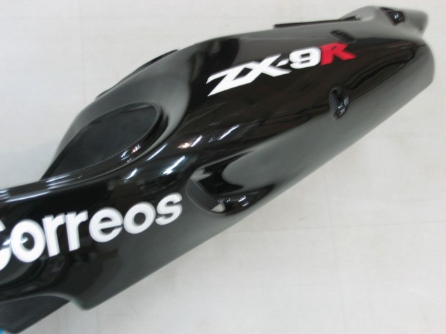 Carenados Moto Kawasaki ZX9R 2000-2001 - Negro Brillante Blanco West