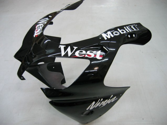Carenados Moto Kawasaki ZX9R 2000-2001 - Negro Brillante Blanco West