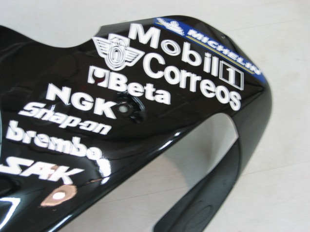 Carenados Moto Kawasaki ZX9R 2000-2001 - Negro Brillante Blanco West