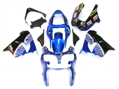 Carenados Moto Kawasaki ZX9R 2000-2001 - Azul Blanco Negro