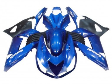 Carenados Moto Kawasaki ZX14R ZZR1400 2006-2011 - Azul Negro Blanco Calcomanía
