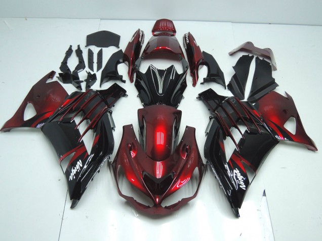 Carenado Moto Kawasaki ZX14R ZZR1400 2012-2024 - Rojo Negro Brillante Blanco Ninja