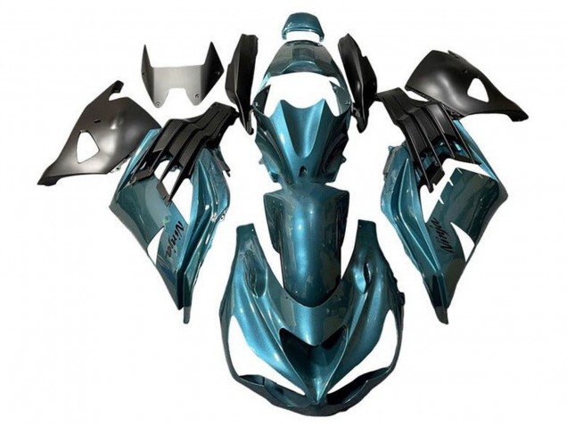 Carenados Moto Kawasaki ZX14R ZZR1400 2012-2024 - Azul Metalizado Verdoso