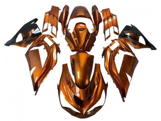 Carenados Moto Kawasaki ZX14R ZZR1400 2012-2024 - Rust Naranja Llama