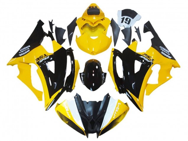 Carenado Moto Yamaha YZF R6 2008-2016 - Amarillo Negro Brillante