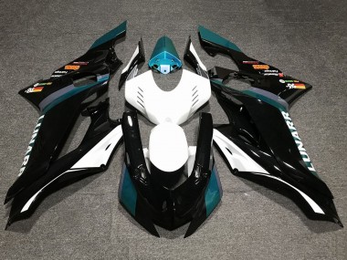 Carenados Moto Yamaha YZF R6 2017-2023 - Blanco Azul Verdoso Negro Brillante