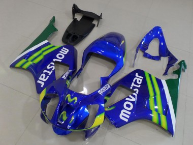 Carenados Moto Honda VTR1000 2000-2006 - Azul Verde Blanco MoviStar