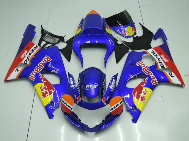 Carenados Moto Suzuki GSXR 1000 2000-2002 - Azul Amarillo Rojo Bull Repsol