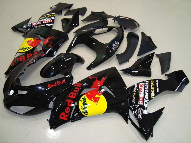 Carenados Moto Kawasaki ZX10R 2006-2007 - Negro Brillante Amarillo Rojo Bull