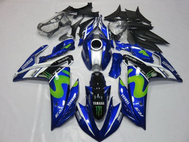Carenados Moto Yamaha YZF R3 2015-2018 - Azul Blanco Negro Verde MoviStar Monstruo
