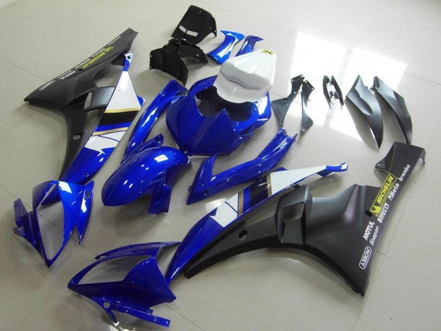 Carenados Moto Yamaha YZF R6 2006-2007 - Blanco Azul Negro Mate Motul Michelin