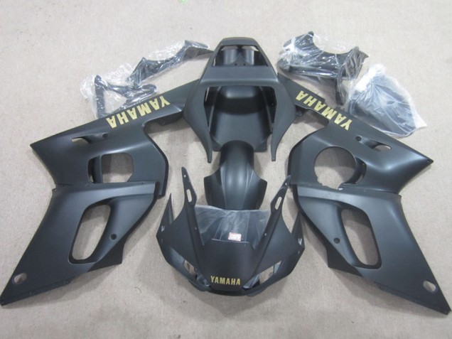 Carenados Moto Yamaha YZF R6 1998-2002 - Negro Mate Amarillo Calcomanía