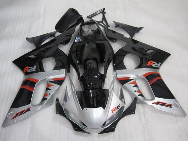 Carenados Moto Yamaha YZF R6 1998-2002 - Plata Rojo Negro Brillante