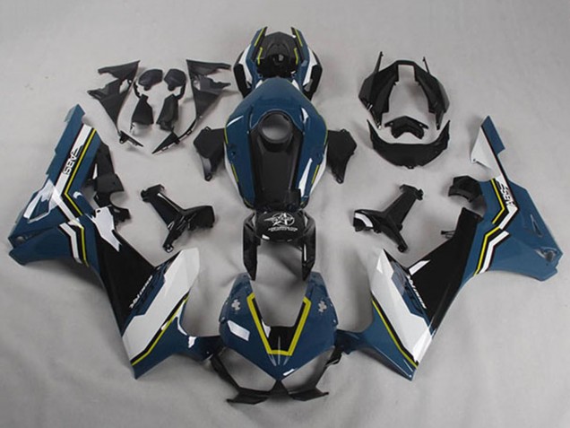 Carenados Moto Honda CBR1000RR 2017-2023 - Azul Blanco Amarillo Negro Brillante Shocker