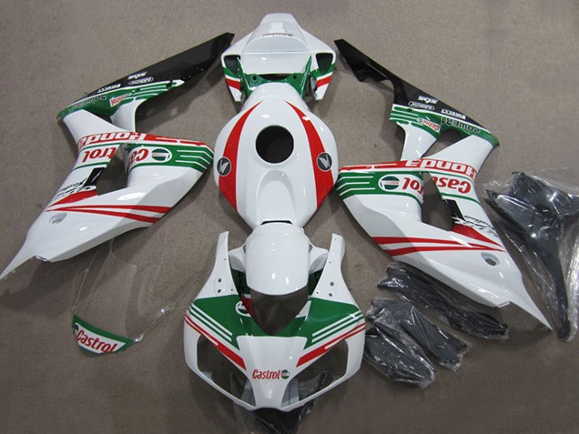 Carenados Moto Honda CBR1000RR 2006-2007 - Blanco Rojo Verde Negro Brillante Castrol