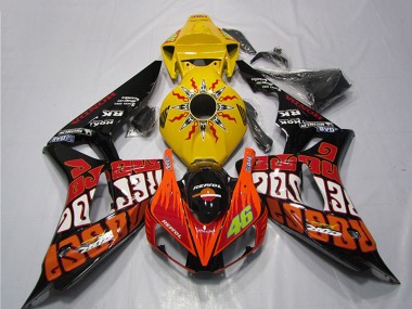 Carenados Moto Honda CBR1000RR 2006-2007 - Amarillo Naranja Negro Brillante Rossi Repsol 46