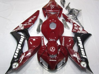 Carenados Moto Honda CBR1000RR 2006-2007 - Rojo Granate Negro Brillante Blanco Jordan