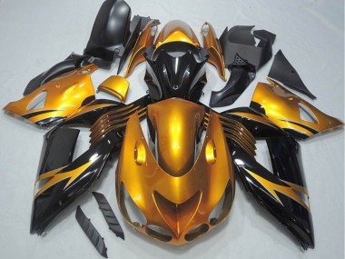 Carenado Moto Kawasaki ZX14R ZZR1400 2006-2011 - Oro Negro Brillante