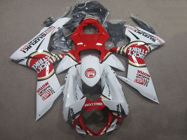 Carenados Moto Suzuki GSXR 600 2011-2024 - Blanco Rojo Motul Lucky Strike