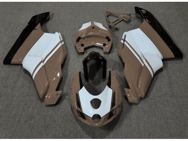 Marrón Brillante & Blanco 03-04 Ducati 749 999 Carenado Marrón Brillante & Blanco 03-04 Ducati 749 999 Carenado