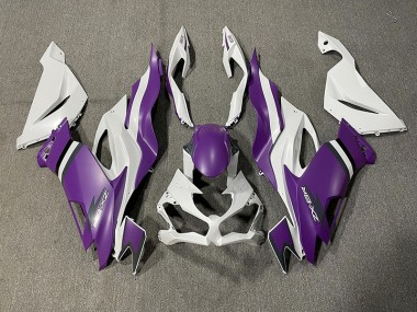 Morado Mate & Blanco 19-23 Kawasaki ZX6R Carenado