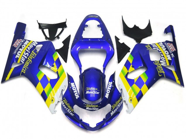 Movistar Azul Brillo 01-03 Suzuki GSXR 600-750 Carenado Movistar Azul Brillo 01-03 Suzuki GSXR 600-750 Carenado