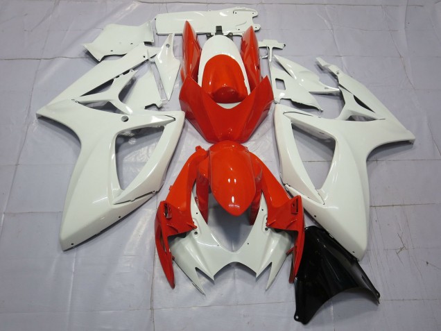 Naranja & Blanco 06-07 Suzuki GSXR 600-750 Carenado Naranja & Blanco 06-07 Suzuki GSXR 600-750 Carenado