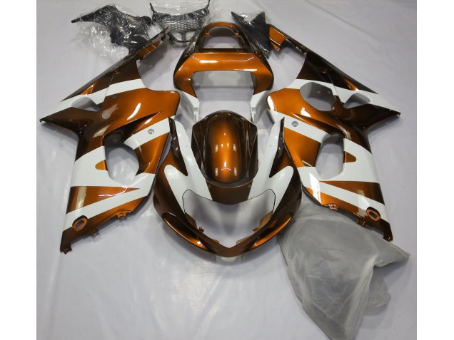 Naranja Brillante & Blanco 00-02 Suzuki GSXR 1000 Carenado Naranja Brillante & Blanco 00-02 Suzuki GSXR 1000 Carenado