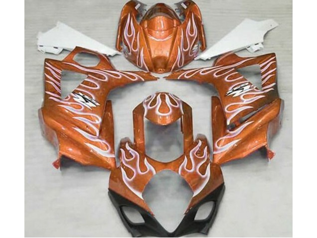 Naranja Brillante & Blanco Llama 07-08 Suzuki GSXR 1000 Carenado Naranja Brillante & Blanco Llama 07-08 Suzuki GSXR 1000 Carenado