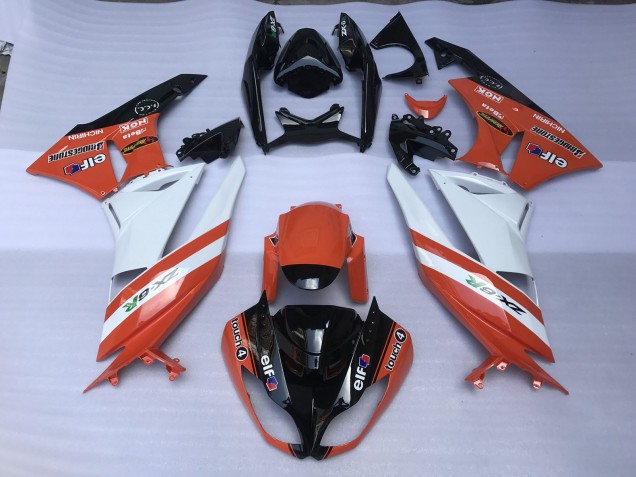 Naranja Brillante & Logotipos 09-12 Kawasaki ZX6R Carenado