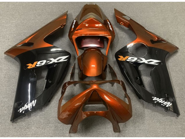 Naranja Brillante & Negro 03-04 Kawasaki ZX6R Carenado Naranja Brillante & Negro 03-04 Kawasaki ZX6R Carenado