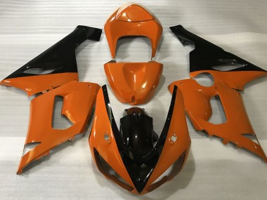 Naranja Brillante & Negro 05-06 Kawasaki ZX6R Carenado