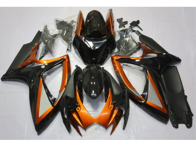 Naranja Brillante & Negro 06-07 Suzuki GSXR 600-750 Carenado Naranja Brillante & Negro 06-07 Suzuki GSXR 600-750 Carenado