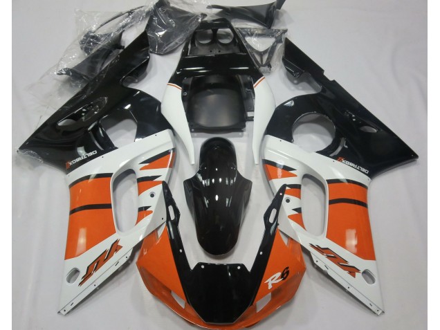 Naranja Brillante & Negro 98-02 Yamaha R6 Carenado