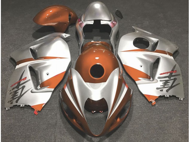 Naranja Brillante & Plata 97-07 Suzuki GSXR 1300 Carenado Naranja Brillante & Plata 97-07 Suzuki GSXR 1300 Carenado
