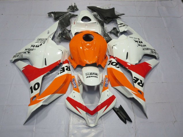 Naranja Claro & Blanco Repsol 09-12 Honda CBR600RR Carenado Naranja Claro & Blanco Repsol 09-12 Honda CBR600RR Carenado