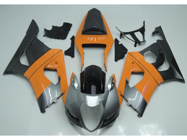 Naranja Claro Plata & Negro 03-04 Suzuki GSXR 1000 Carenado Naranja Claro Plata & Negro 03-04 Suzuki GSXR 1000 Carenado