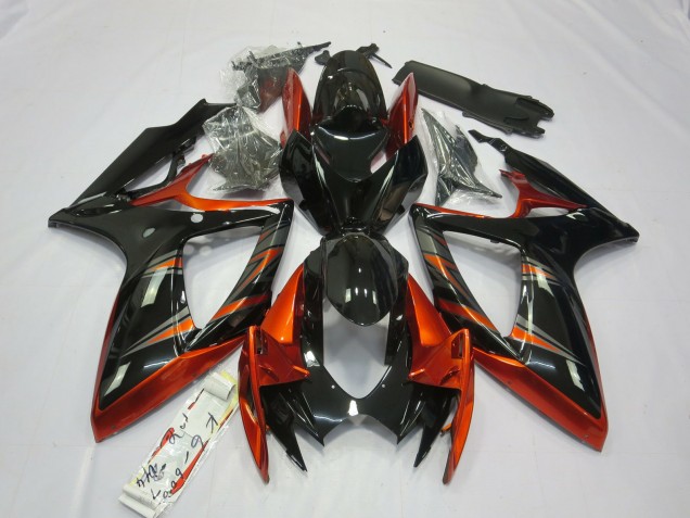 Naranja & Negro 06-07 Suzuki GSXR 600-750 Carenado Naranja & Negro 06-07 Suzuki GSXR 600-750 Carenado