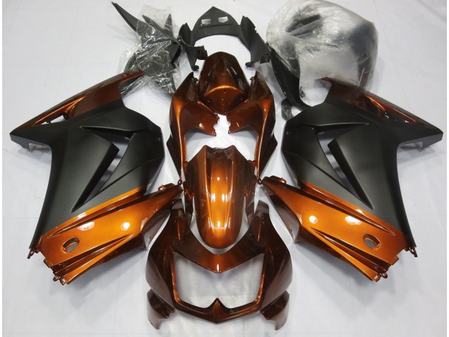 Naranja & Negro Mate 08-12 Kawasaki Ninja 250 Carenado Naranja & Negro Mate 08-12 Kawasaki Ninja 250 Carenado