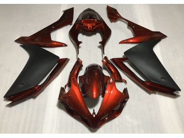 Naranja Oscuro Brillante & Negro 07-08 Yamaha R1 Carenado