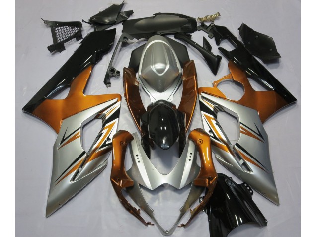 Naranja Plata & Negro 05-06 Suzuki GSXR 1000 Carenado