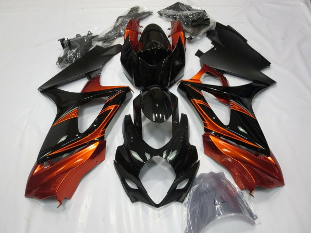 Naranja Quemado & Negro 07-08 Suzuki GSXR 1000 Carenado Naranja Quemado & Negro 07-08 Suzuki GSXR 1000 Carenado