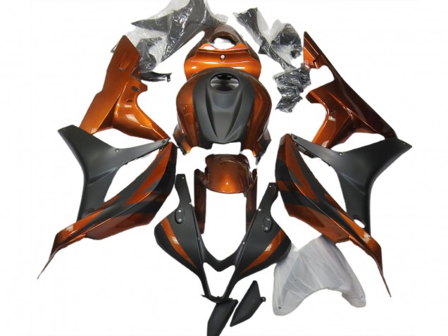 Naranja Quemado & Negro Mate 07-08 Honda CBR600RR Carenado Naranja Quemado & Negro Mate 07-08 Honda CBR600RR Carenado