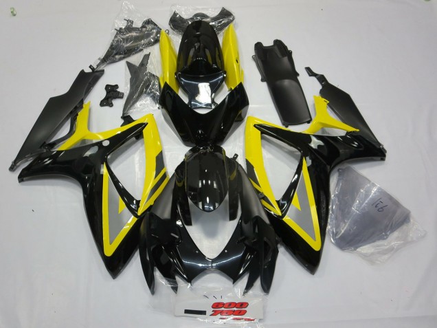 Negro & Amarillo 06-07 Suzuki GSXR 600-750 Carenado Negro & Amarillo 06-07 Suzuki GSXR 600-750 Carenado