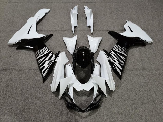 Negro Blanco & Plata 11-24 Suzuki GSXR 600-750 Carenado Negro Blanco & Plata 11-24 Suzuki GSXR 600-750 Carenado
