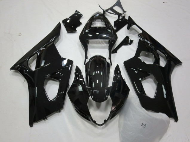 Negro Brillante 03-04 Suzuki GSXR 1000 Carenado Negro Brillante 03-04 Suzuki GSXR 1000 Carenado