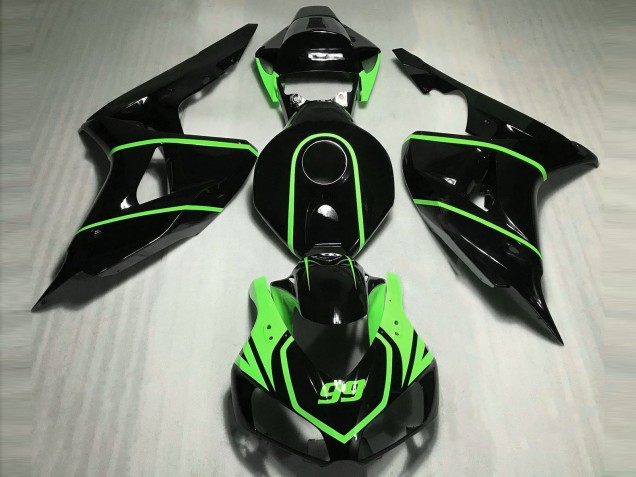 Negro Brillante Alta Visibilidad Verde 06-07 Honda CBR1000RR Carenado Negro Brillante Alta Visibilidad Verde 06-07 Honda CBR1000RR Carenado