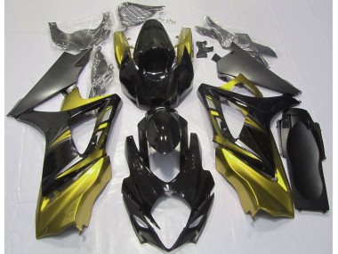 Negro Brillante & Amarillo 07-08 Suzuki GSXR 1000 Carenado