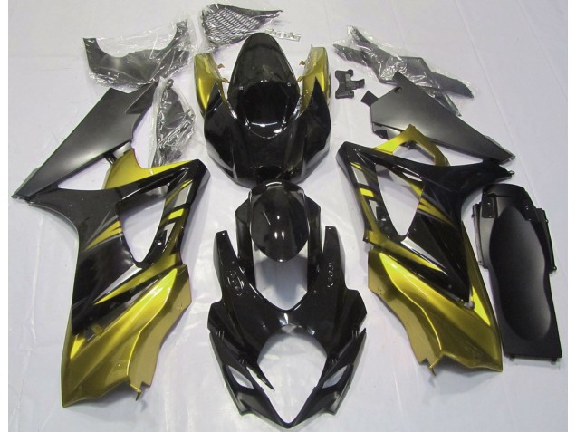Negro Brillante & Amarillo 07-08 Suzuki GSXR 1000 Carenado Negro Brillante & Amarillo 07-08 Suzuki GSXR 1000 Carenado